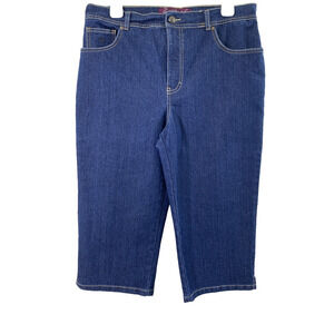 Gloria Vanderbilt Capri Shorts Womens Size 14P Dark Wash Denim Jean